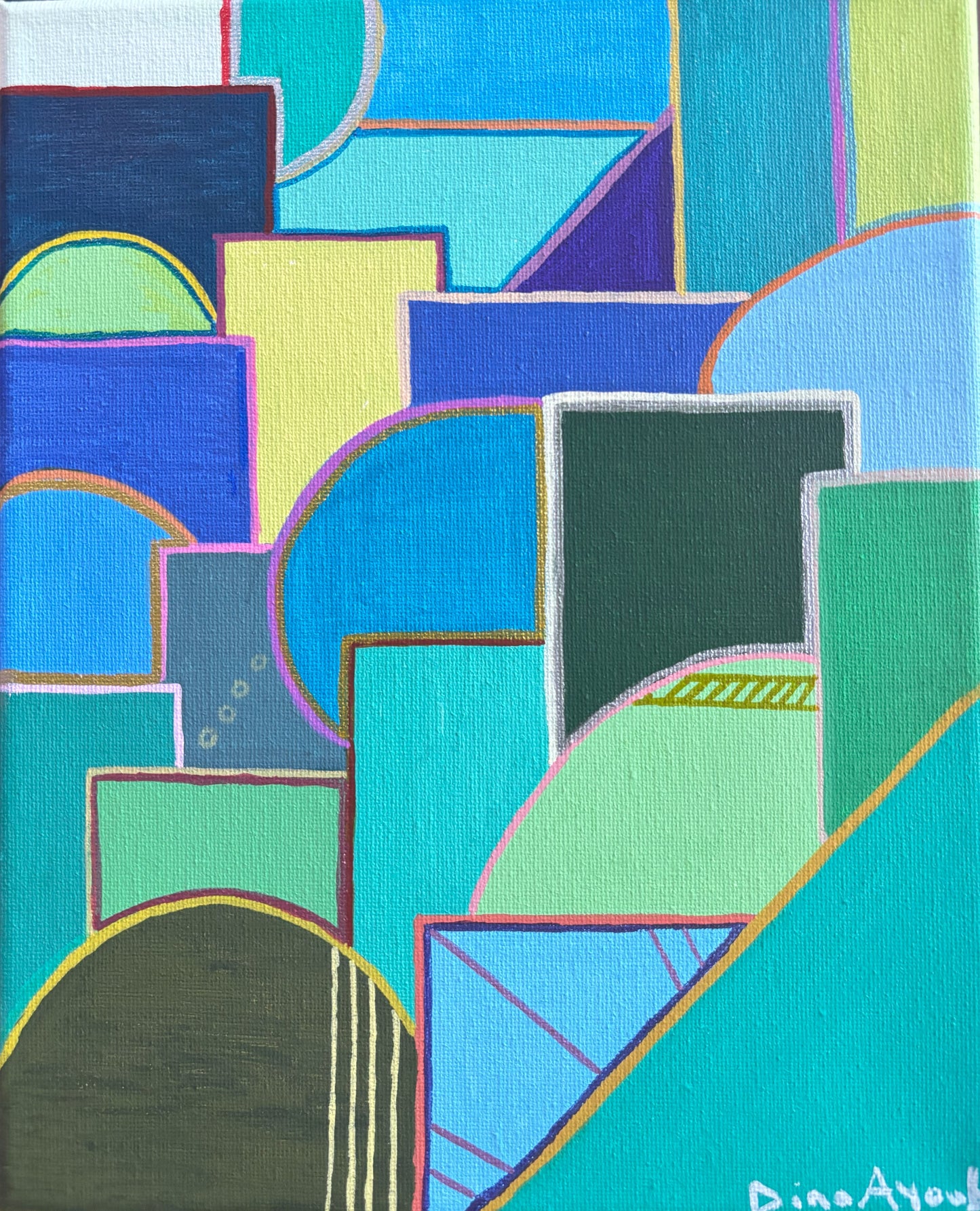 Abstract Geometric 8x10" Mini Acrylic Painting