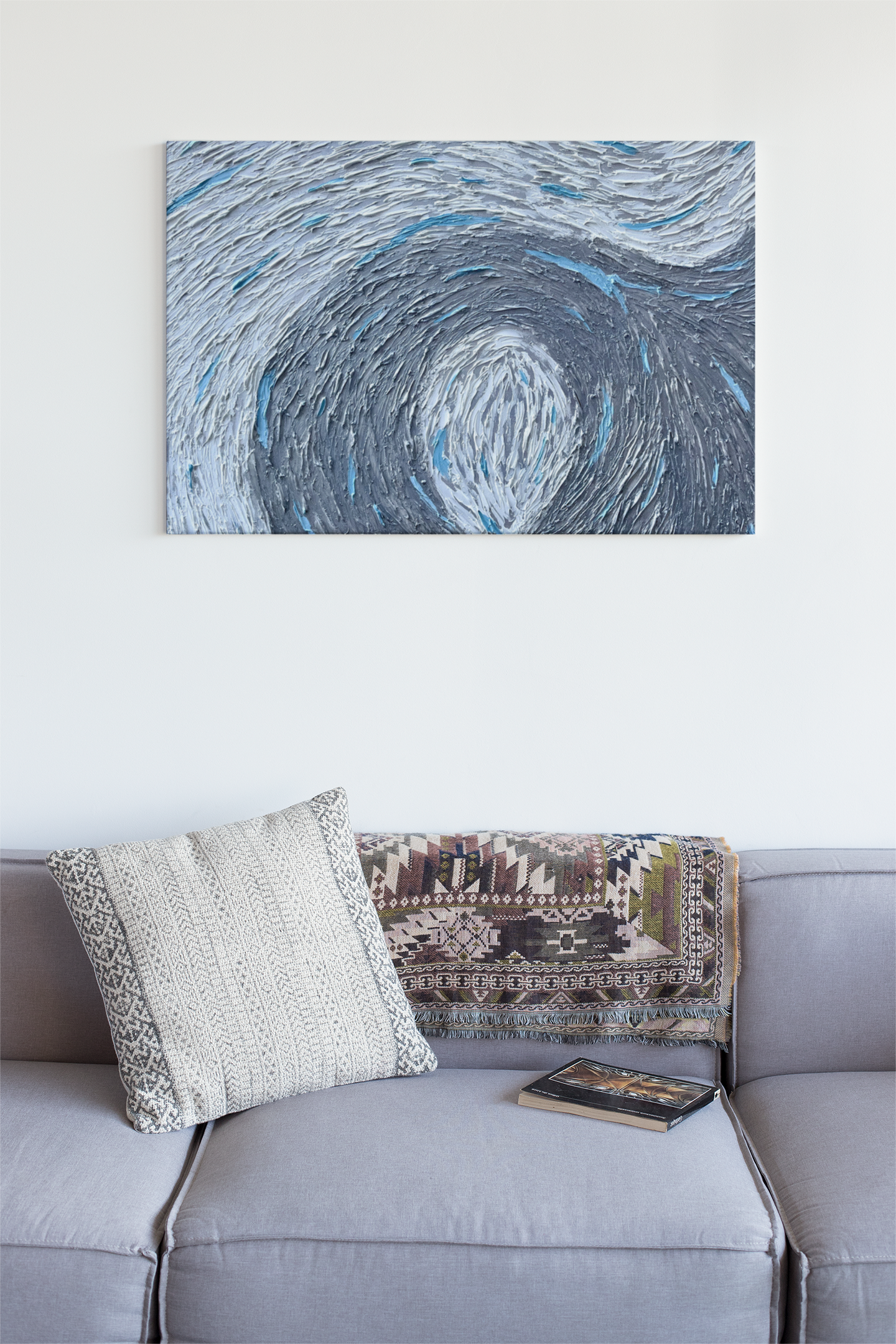 “Curves Are Beautiful,” Abstract Art Large Acrylic Painting, 30”x40”