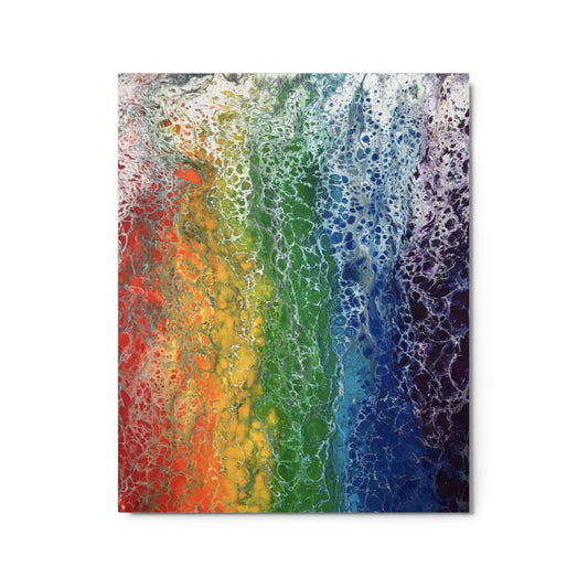 Rainbow Flag Metal Art Print - Abstract Fluid Art