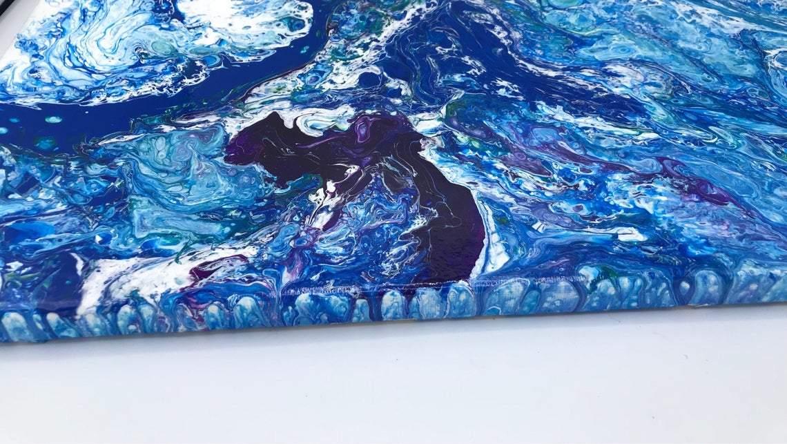 Frothing, Original Acrylic Fluid Art Painting 16x20"