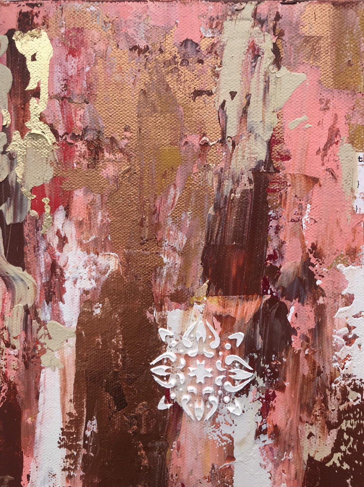Large original painting - political abstract art with software code about voting