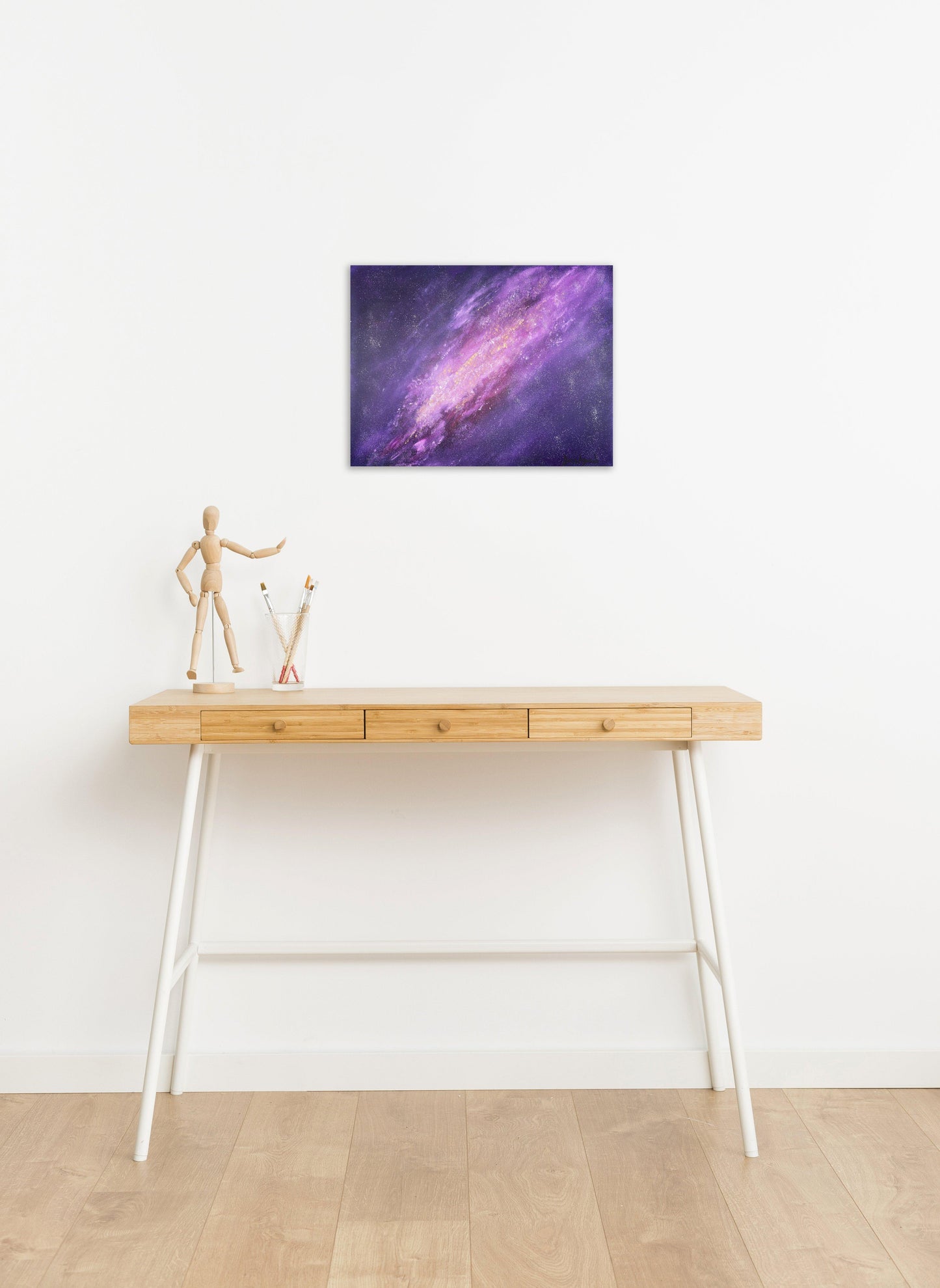 Galaxy and Stars in Space Large Original Oil Painting