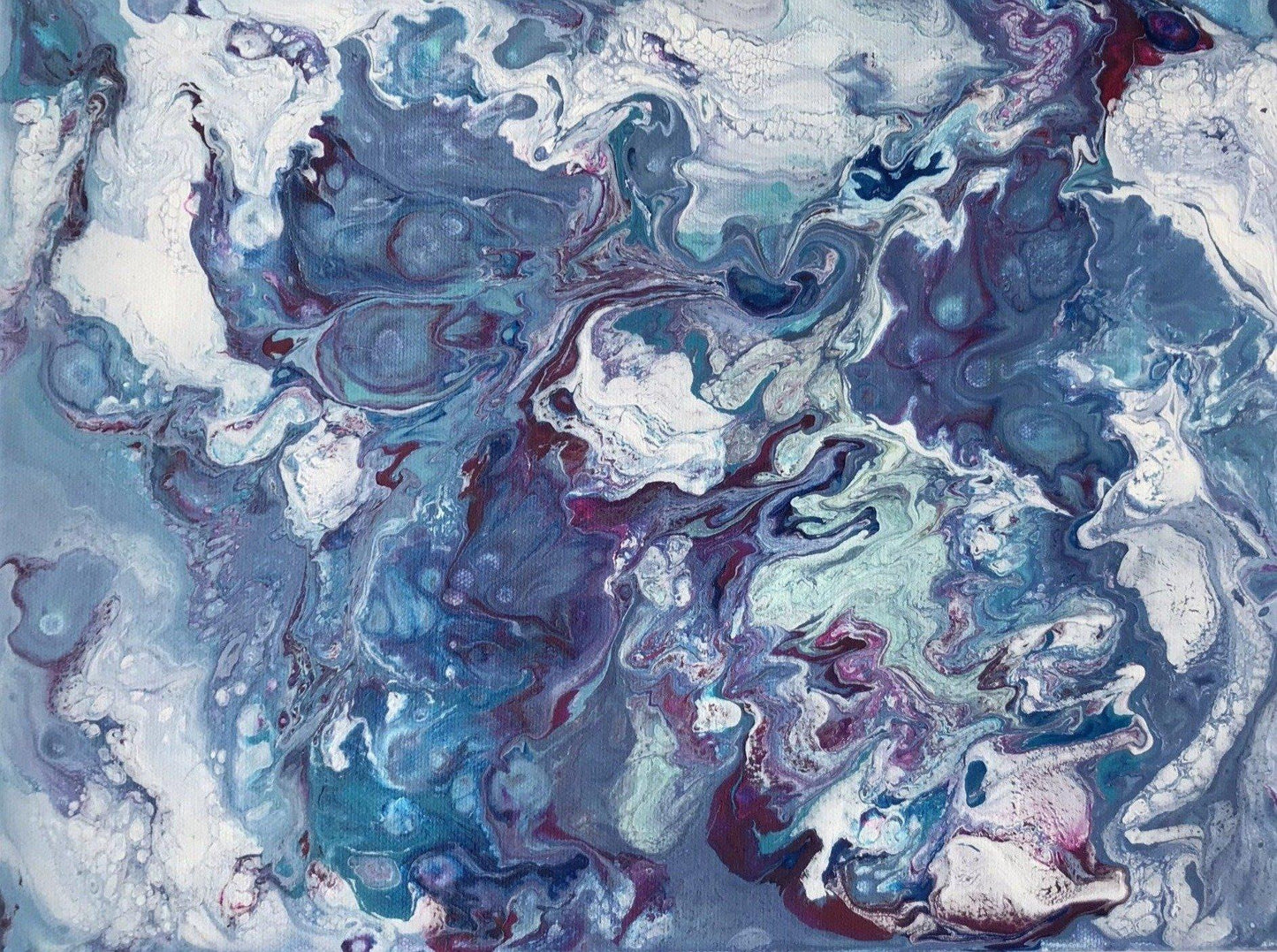 “Clouds,” Original Acrylic Painting - Fluid / Abstract Art