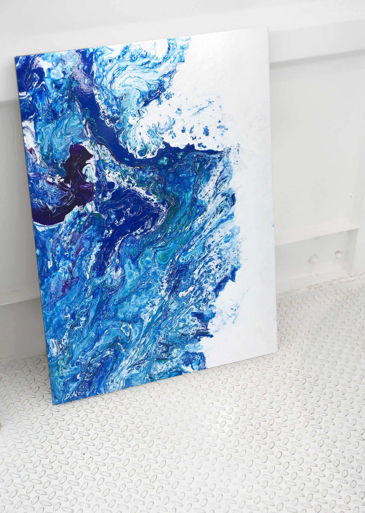 Frothing, Original Acrylic Fluid Art Painting 16x20"