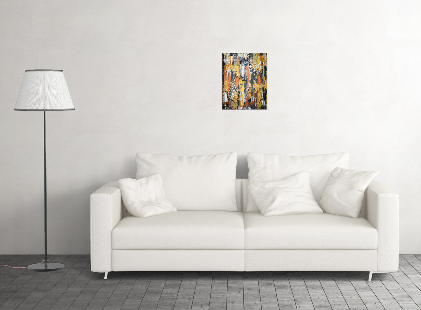 Original painting - political abstract art with code encouraging voting