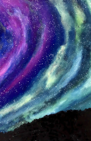 Aurora Night Sky Art Print | 11" x 17" | Winter Wonderland Home Decor