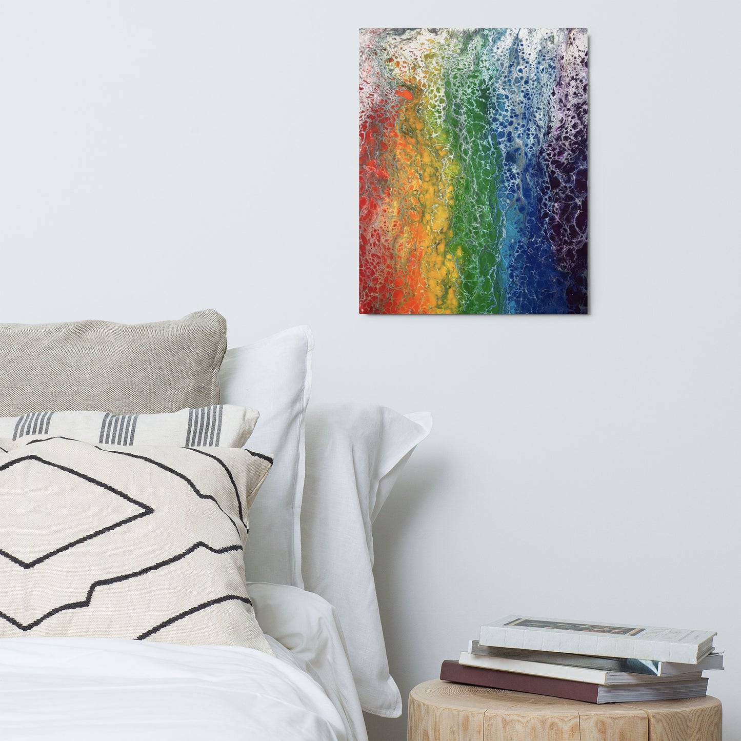 Rainbow Flag Metal Art Print - Abstract Fluid Art