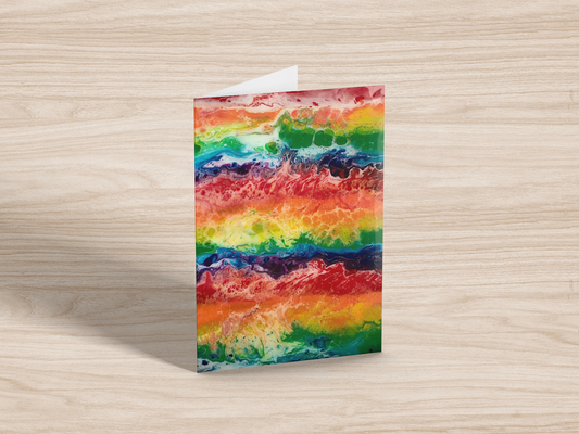 Rainbow Flag Greeting Card for Celebrating Pride & supporting LGBTQ friends & family