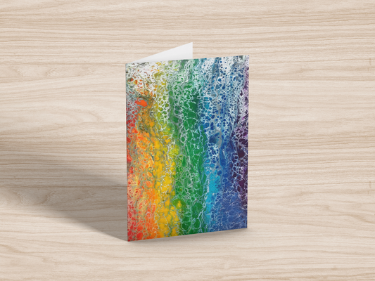 Rainbow Flag Greeting Card for Celebrating Pride & supporting LGBTQ friends & family