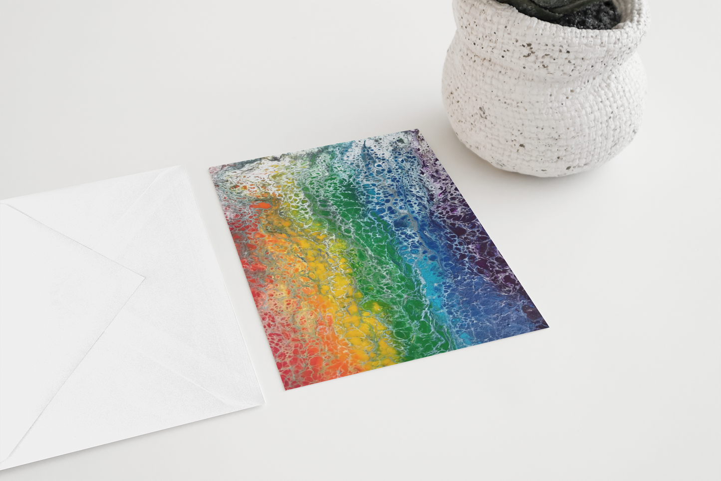 Rainbow Flag Greeting Card for Celebrating Pride & supporting LGBTQ friends & family