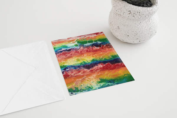 Rainbow Flag Greeting Card for Celebrating Pride & supporting LGBTQ friends & family