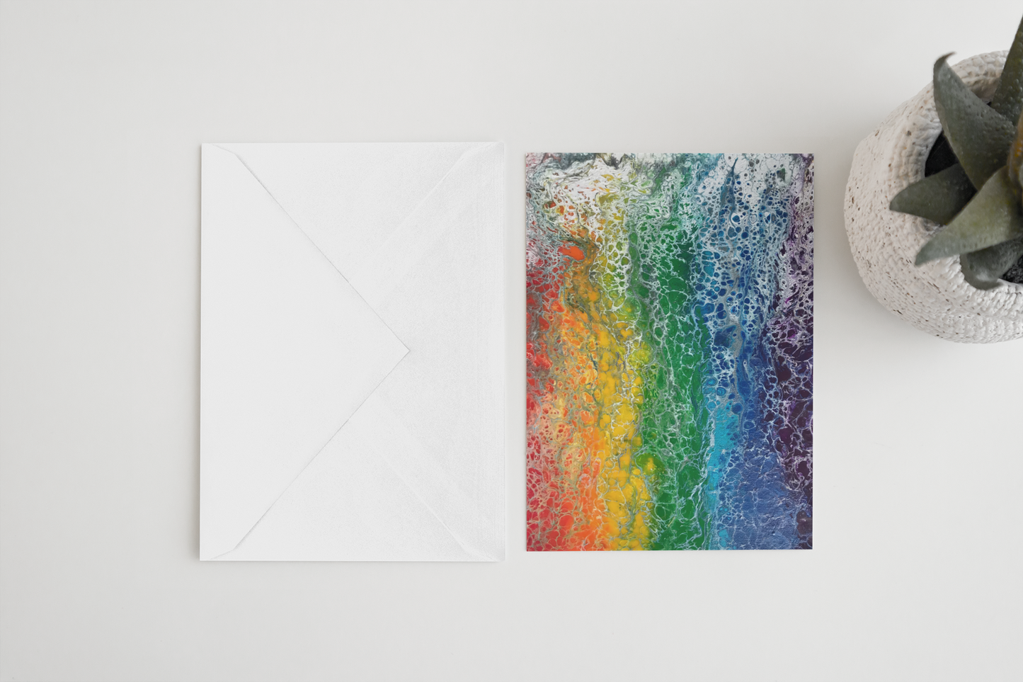 Rainbow Flag Greeting Card for Celebrating Pride & supporting LGBTQ friends & family