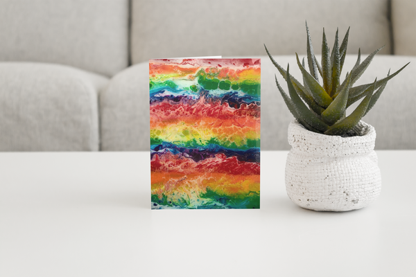 Rainbow Flag Greeting Card for Celebrating Pride & supporting LGBTQ friends & family