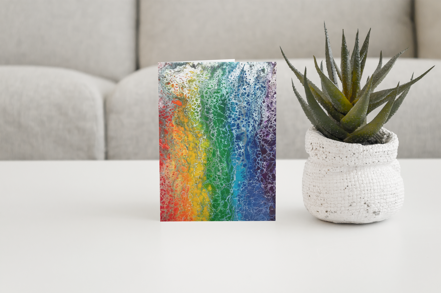 Rainbow Flag Greeting Card for Celebrating Pride & supporting LGBTQ friends & family