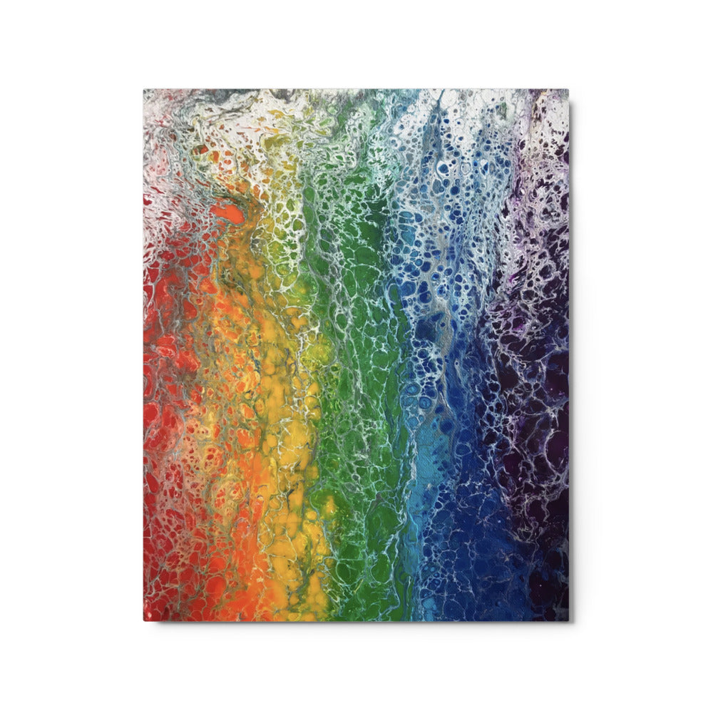 Rainbow Flag Metal Art Print - Abstract Fluid Art