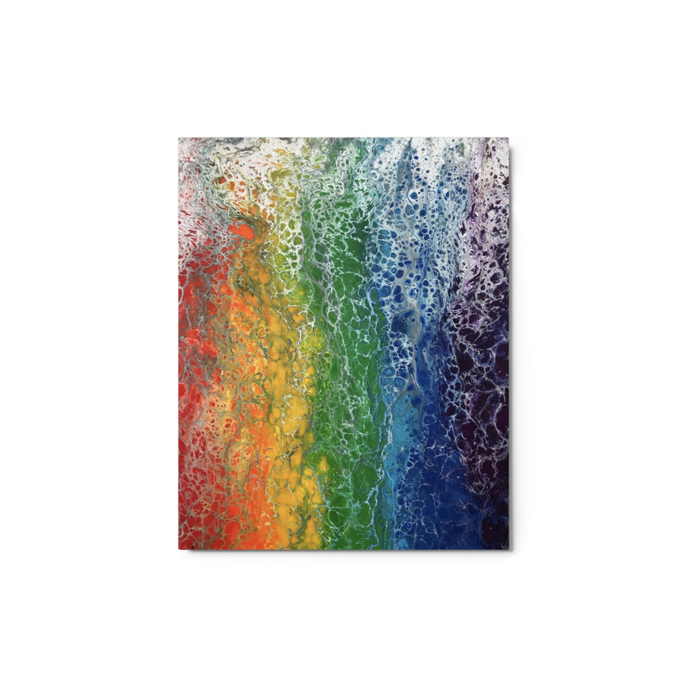 Rainbow Flag Metal Art Print - Abstract Fluid Art