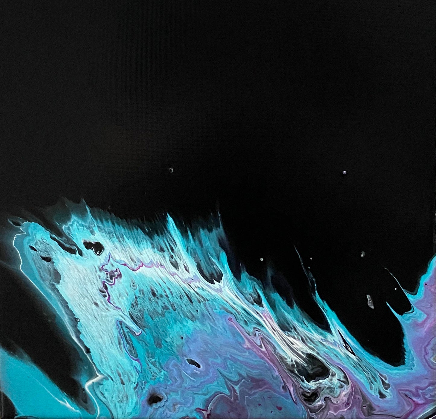 Original Fluid Art Acrylic Painting of Wave, Resin