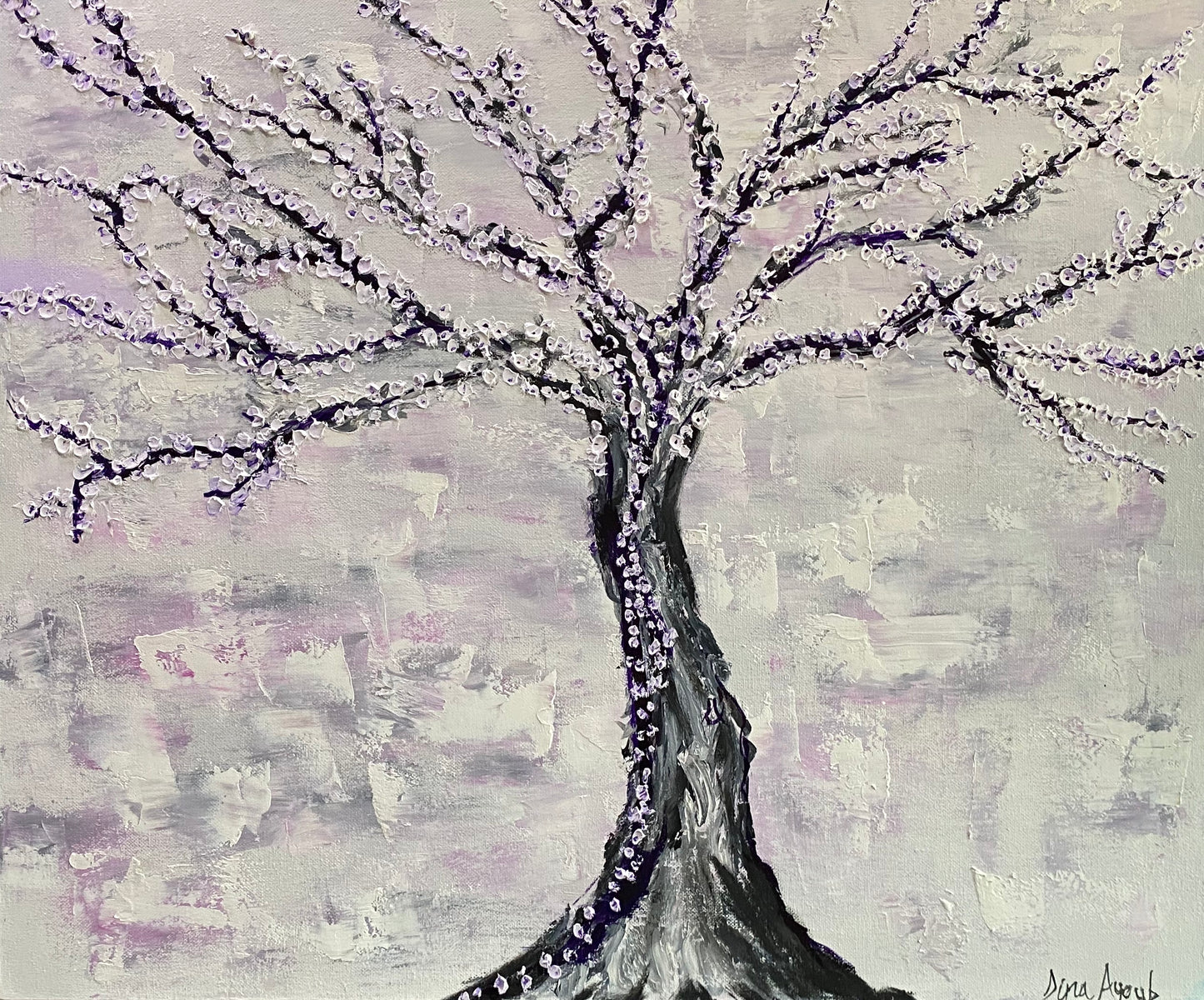 Tree of life large abstract oil painting