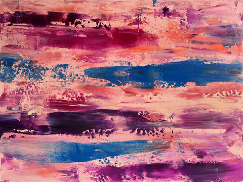 Abstract art original acrylic painting with swipes