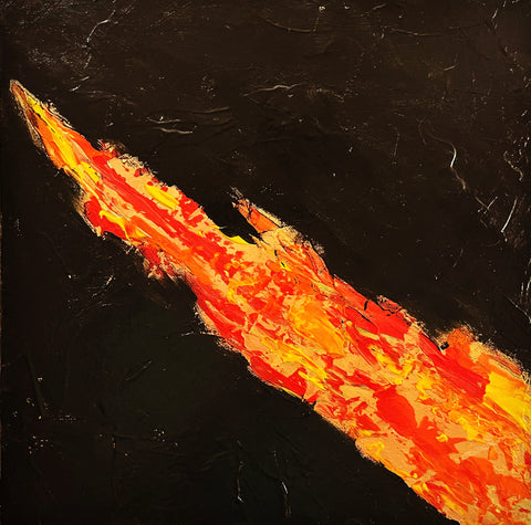 Striking contrast abstract acrylic painting