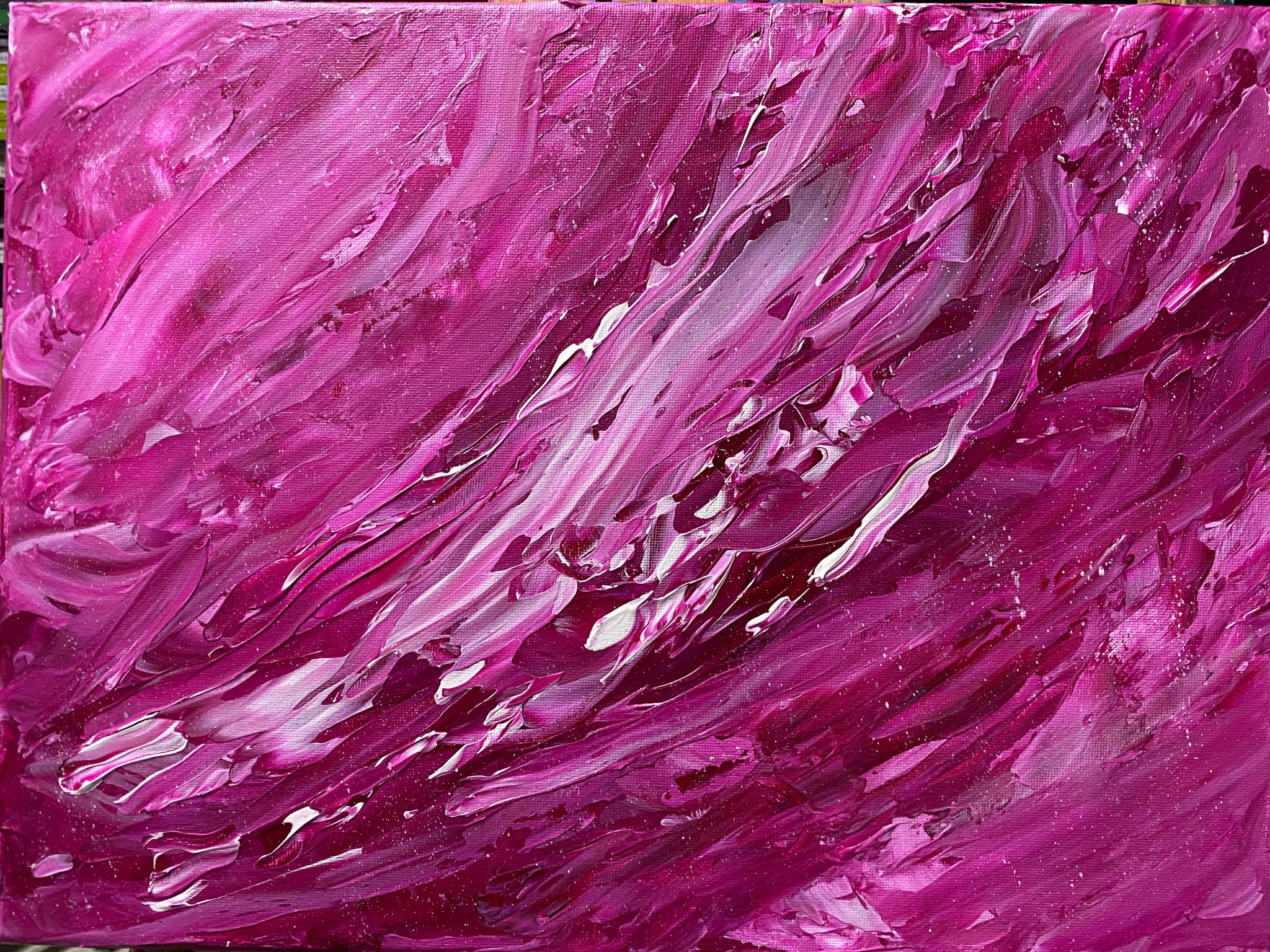 Pink Aurora Original Abstract Acrylic Painting