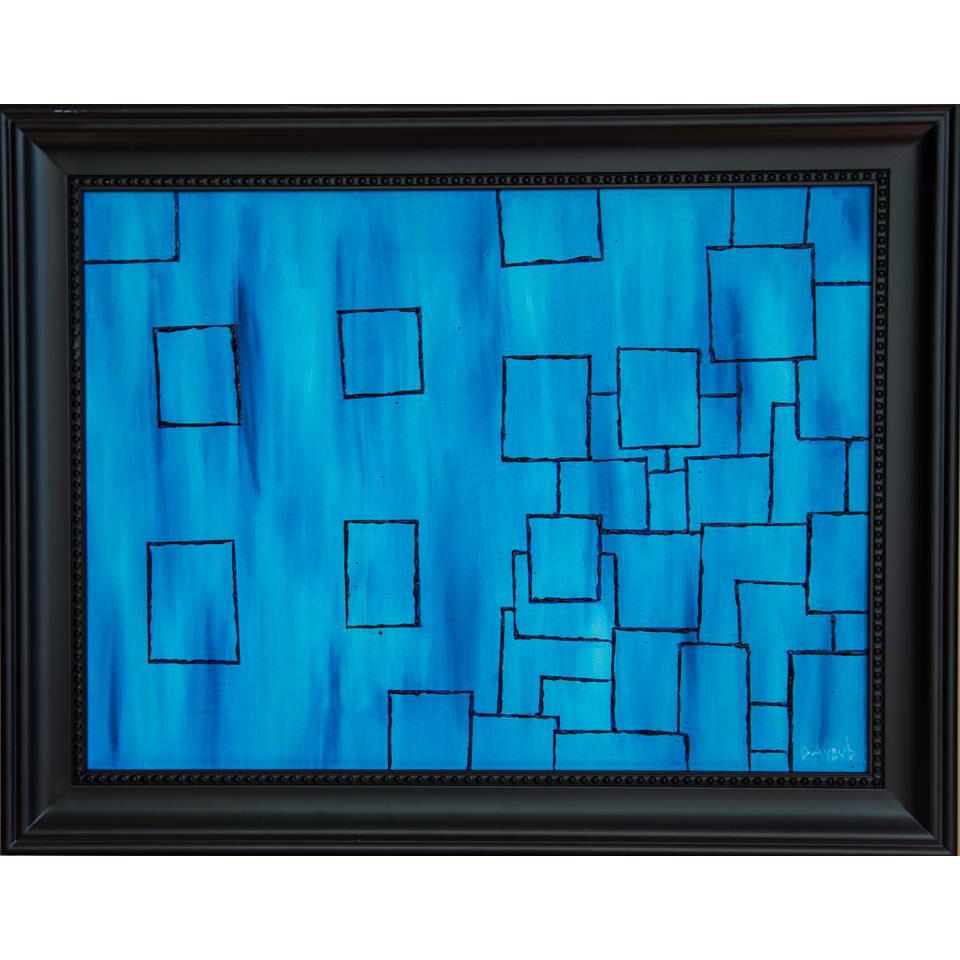 Lost Boxes Original Oil Painting, Framed