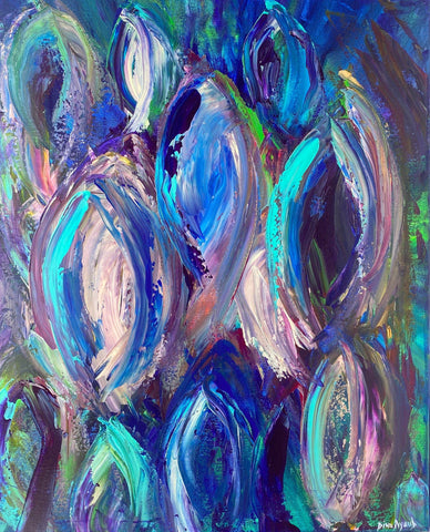 Original acrylic painting, large abstract artwork