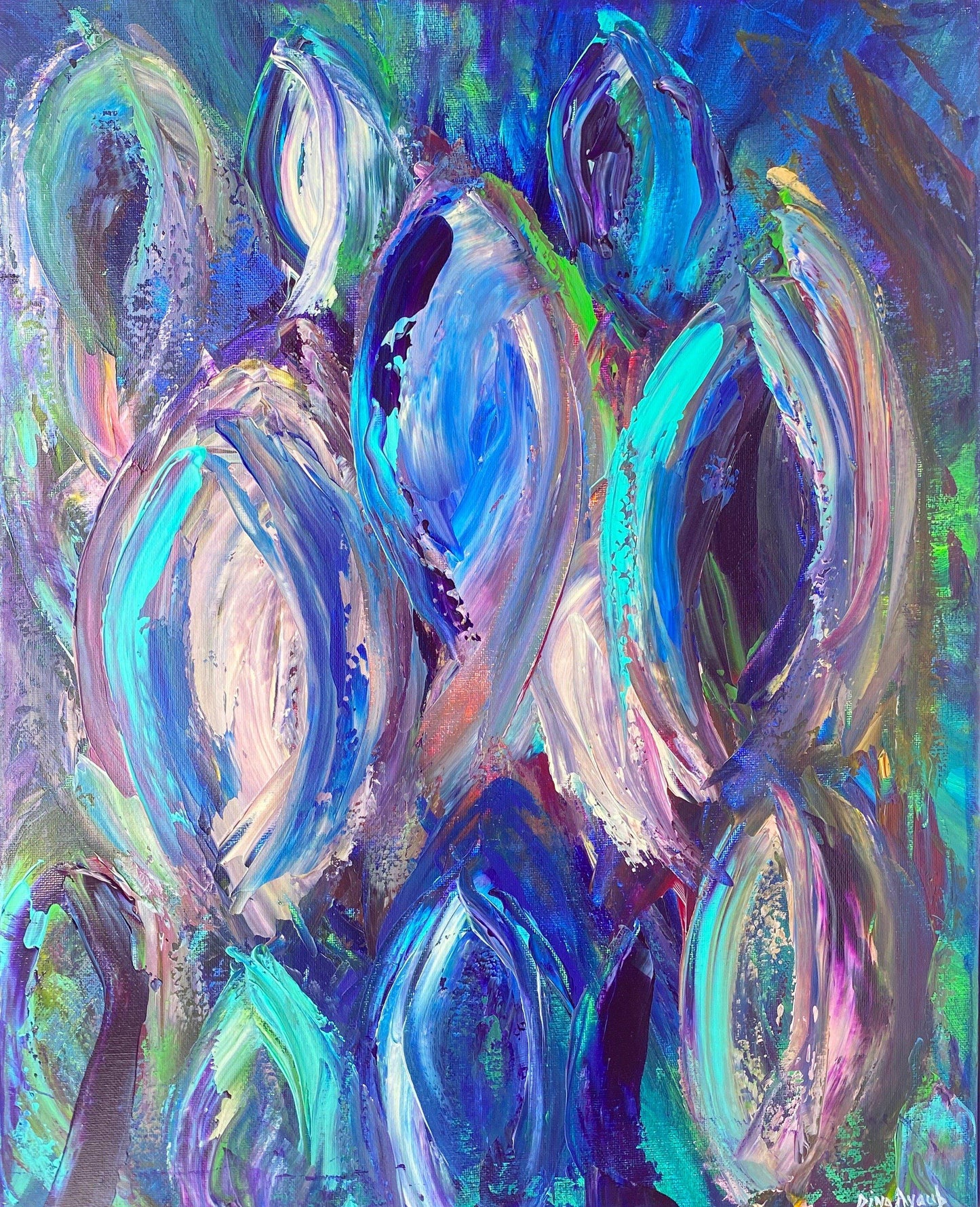 Original acrylic painting, large abstract artwork