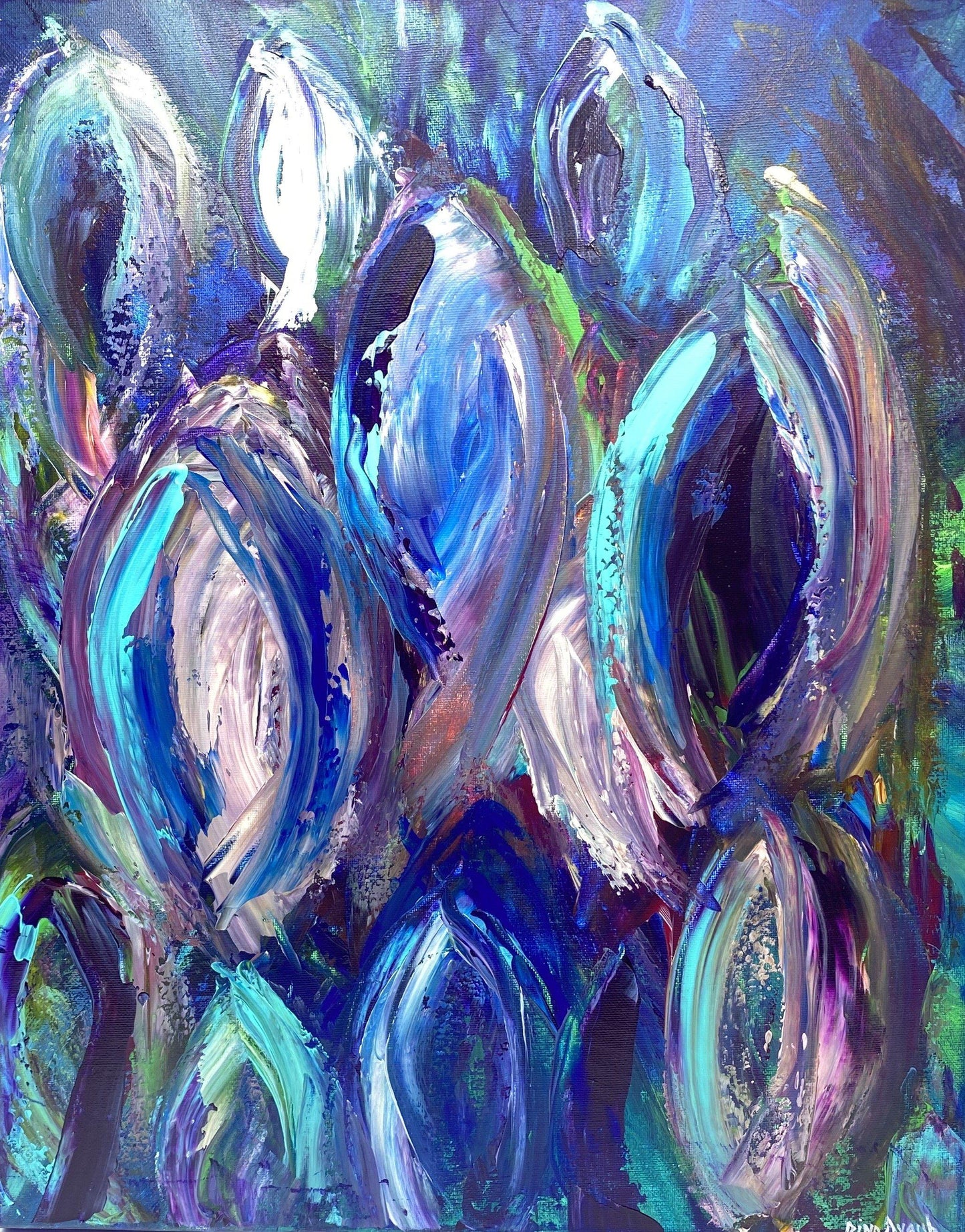 Original acrylic painting, large abstract artwork