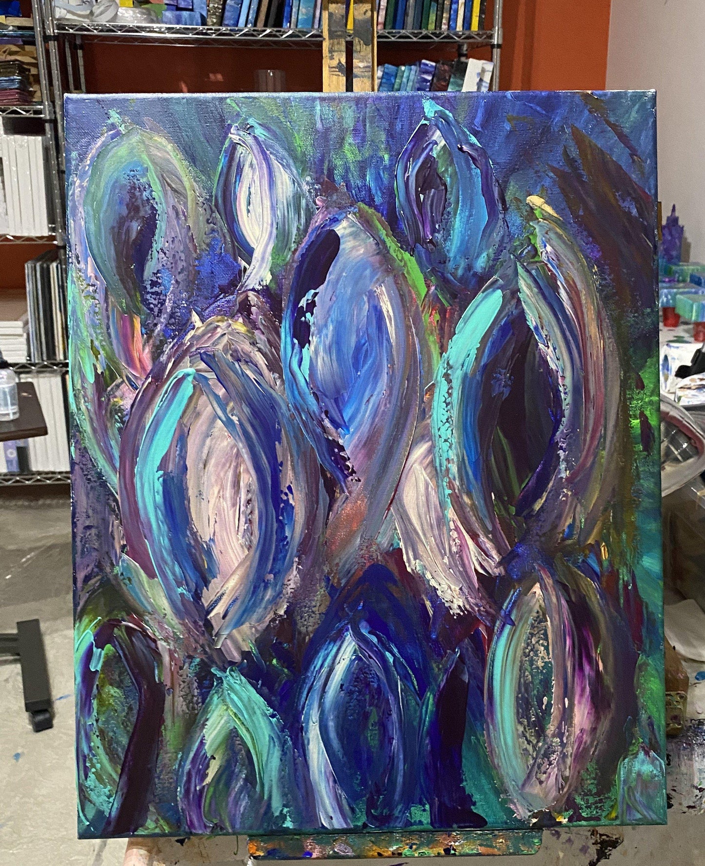 Original acrylic painting, large abstract artwork