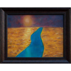 The Burning Sun Original Oil Painting, Framed