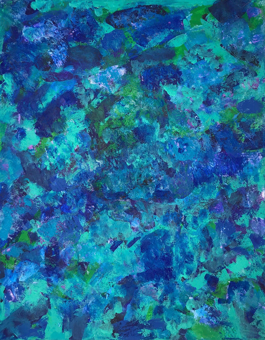 Abstract Acrylic Painting with Grainy Texture, Knife Painting