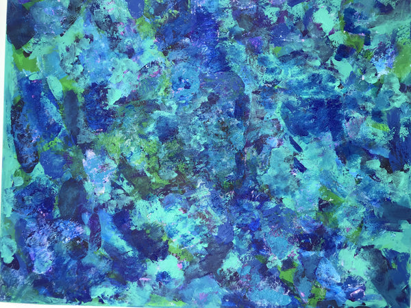 Abstract Acrylic Painting with Grainy Texture, Knife Painting