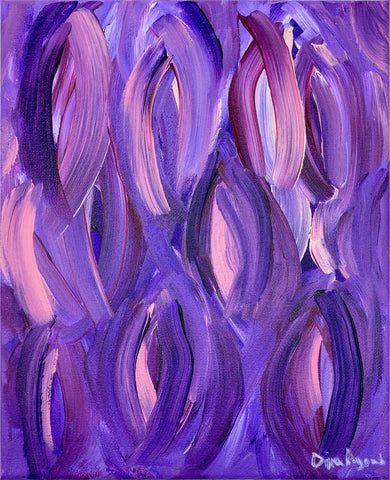 Abstract original acrylic painting in purple and pink