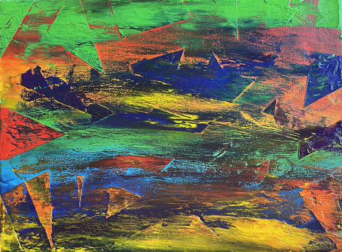 Abstract rainbow, original acrylic painting