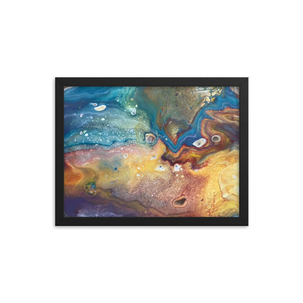 Abstract Earth & Water Art Print of Acrylic Pour / Fluid Art