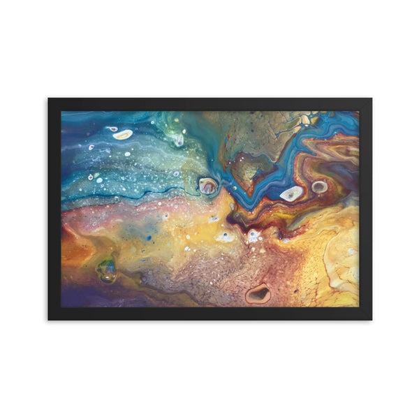 Abstract Earth & Water Art Print of Acrylic Pour / Fluid Art