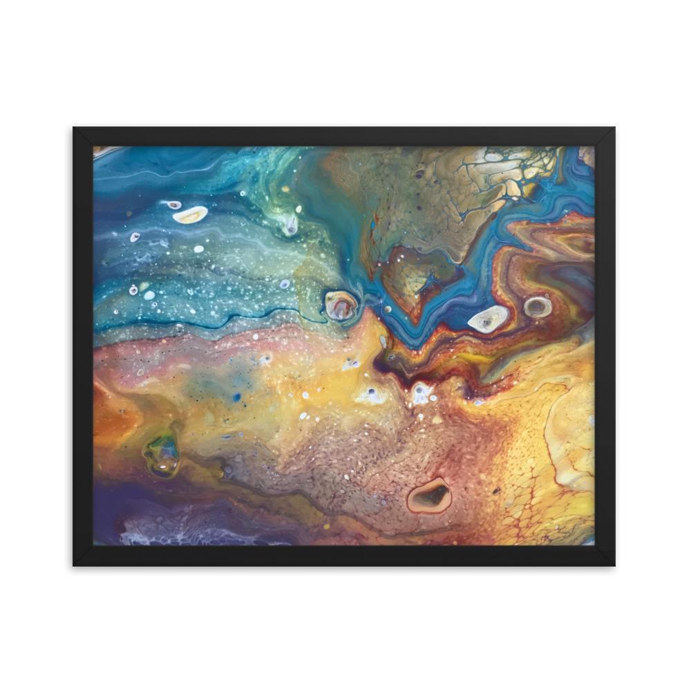Abstract Earth & Water Art Print of Acrylic Pour / Fluid Art