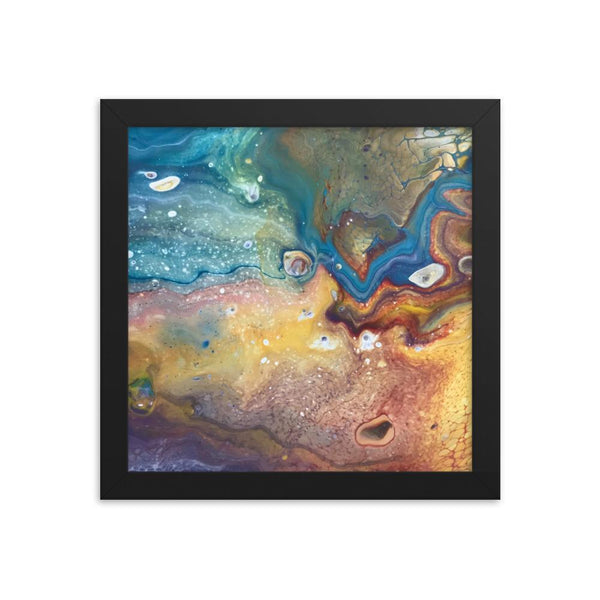 Abstract Earth & Water Art Print of Acrylic Pour / Fluid Art