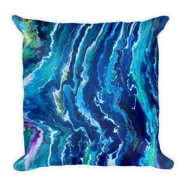 Blue Ocean Waves Decorative Throw Pillow