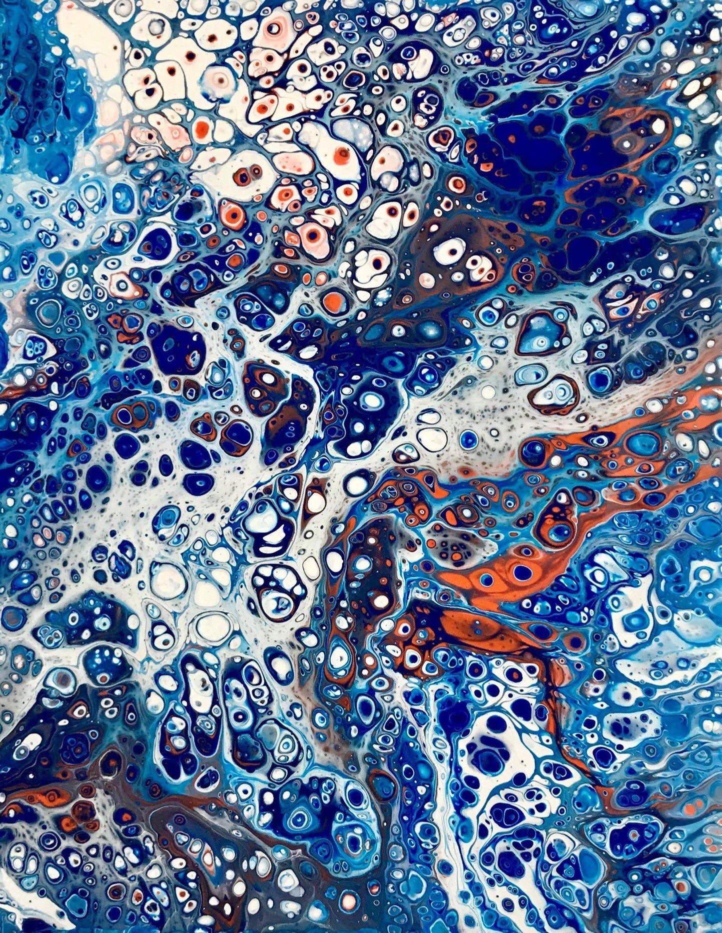 Ocean underwater Fluid Art Print