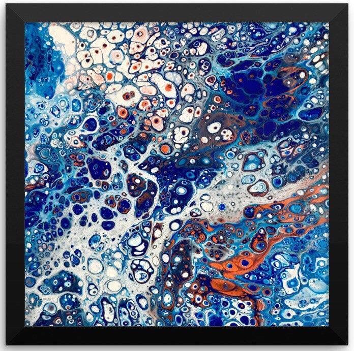 Ocean underwater Fluid Art Print