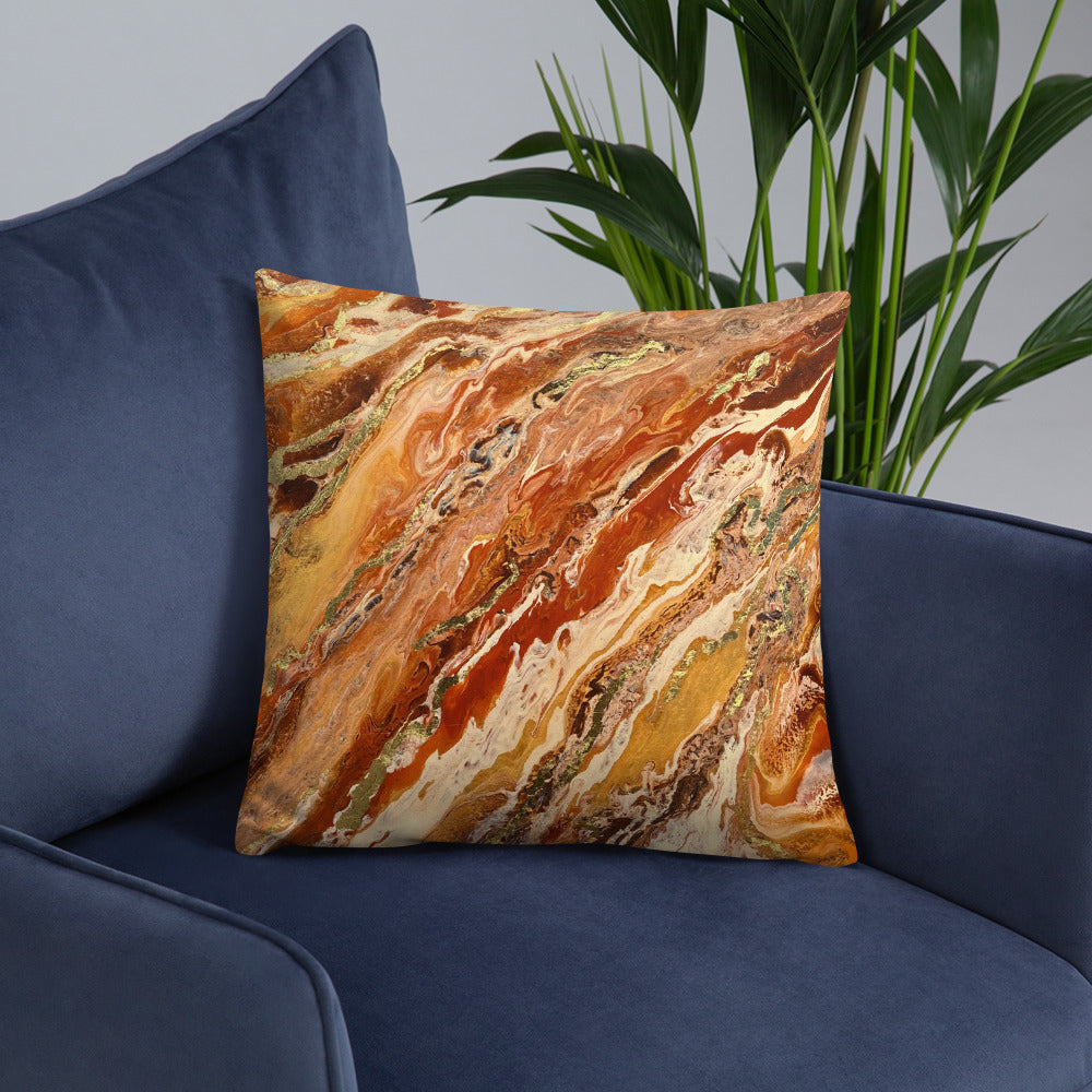 Brown & Gold Decorative Throw Pillow