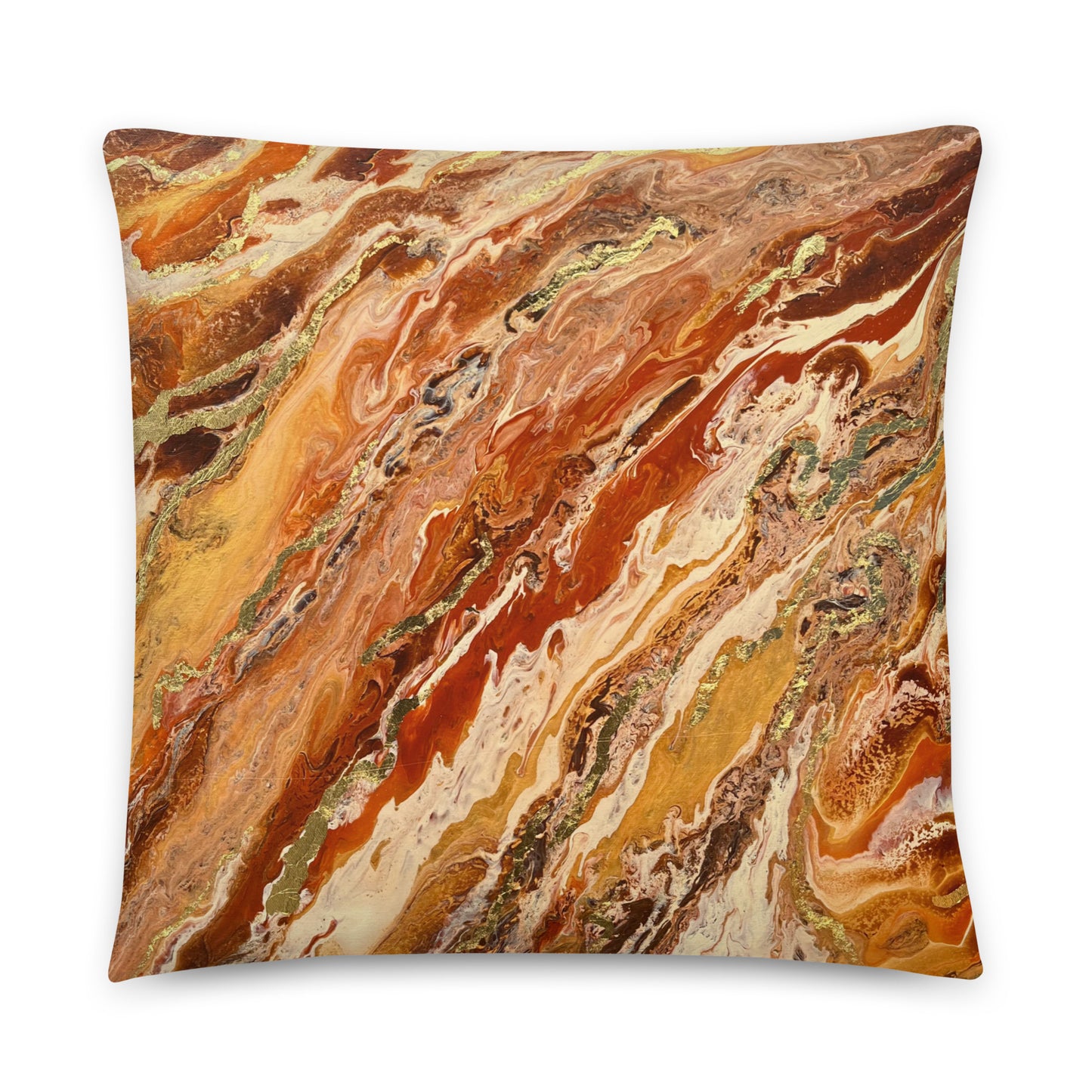 Brown & Gold Decorative Throw Pillow