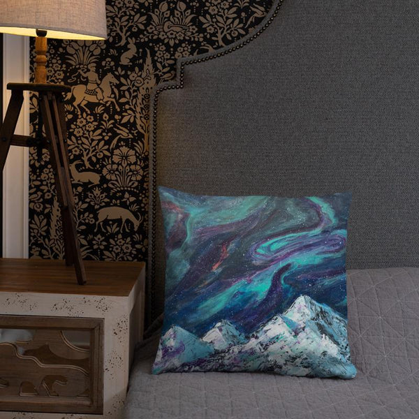 Aurora Decorative Throw Pillow of Northern Lights