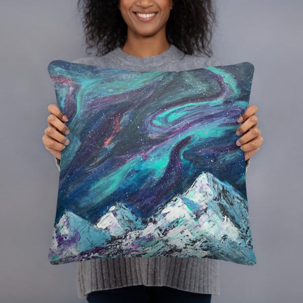 Aurora Decorative Throw Pillow of Northern Lights