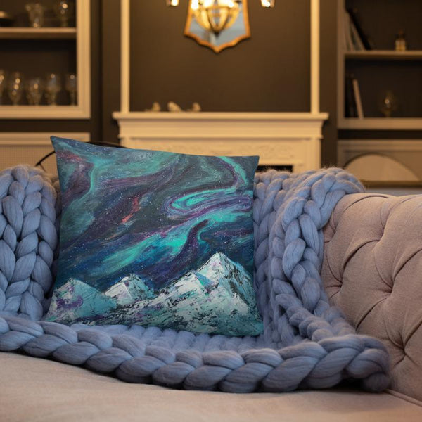 Aurora Decorative Throw Pillow of Northern Lights