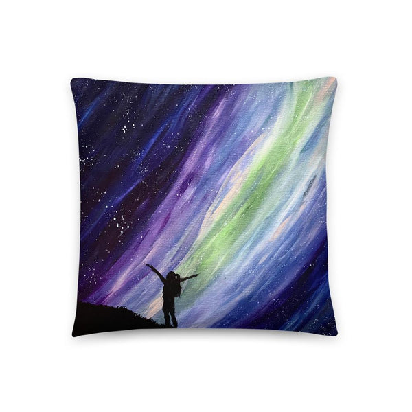 Aurora night sky decorative throw pillow