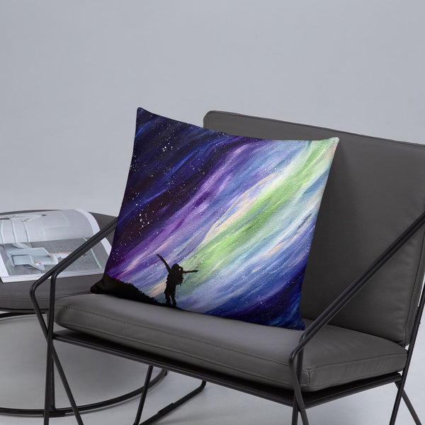 Aurora night sky decorative throw pillow