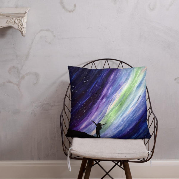 Aurora night sky decorative throw pillow